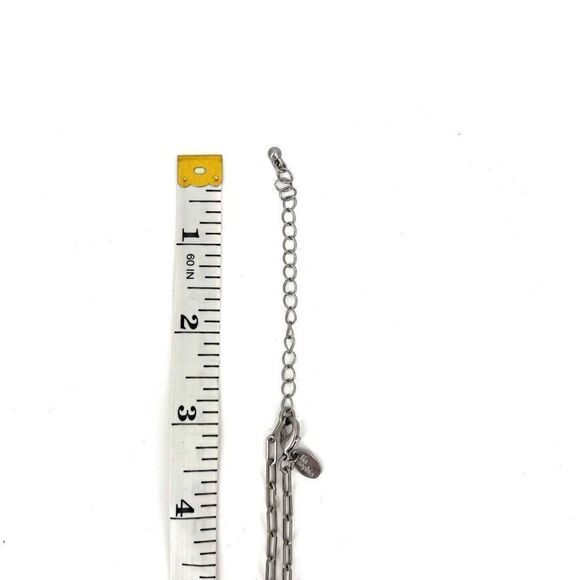 Liz Claiborne Vintage long chain sparkling colored dainty chic necklace silverto - Picture 2 of 4